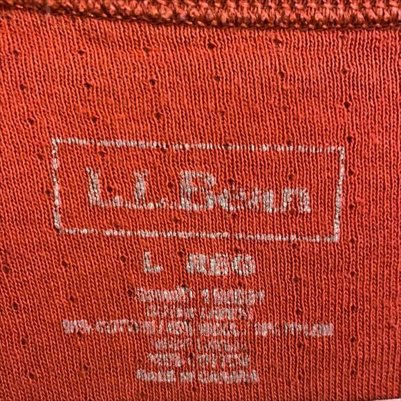 LL Bean Men's River Driver Shirt Wool Blend Henley Size Large Burnt Orange Rust - Picture 3 of 5